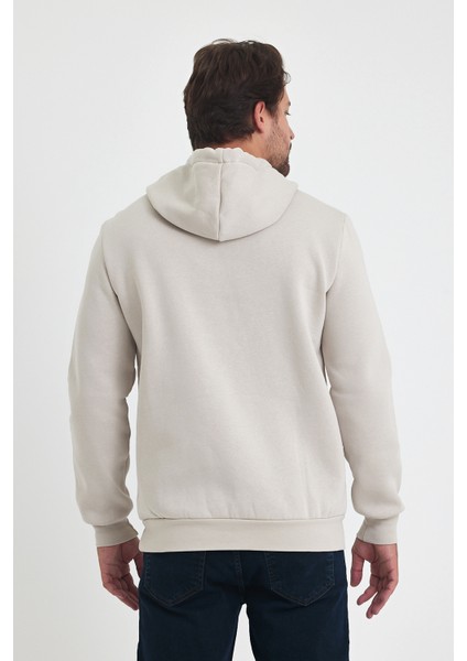 3 İp Şardonlu Kapuşonlu Baskılı Cepli Sweatshirt 5281