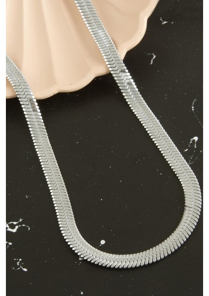 Lüx Italyan Çelik Zincir Kolye 45CM