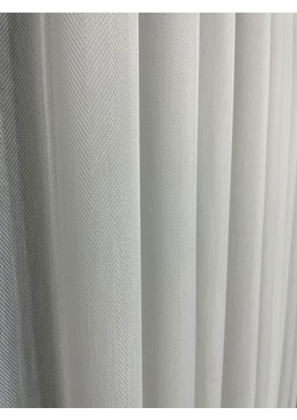 Balıksırtı 1'e 2 Seyrek Pileli Düz Tül Perde modelleri