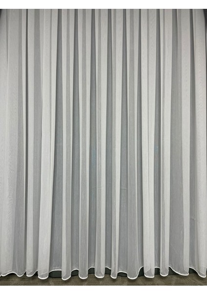 Balıksırtı 1'e 2 Seyrek Pileli Düz Tül Perde indirimleri