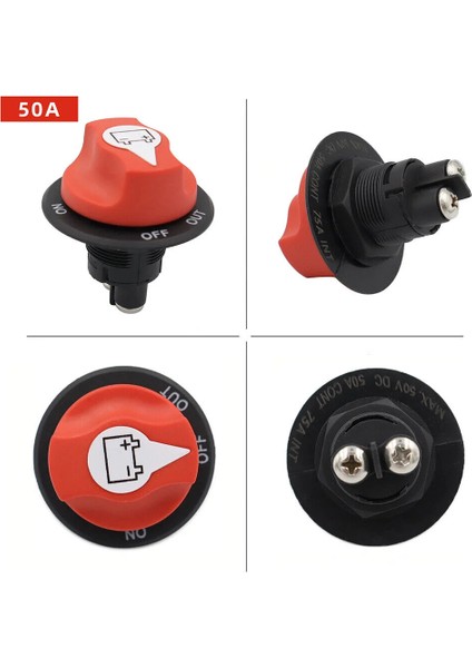 Mini Akü Devre Kesici Şalter IP56 – 12/24V 50A