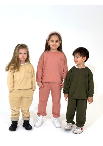 Oversize Üç Iplik Mevsimlik Çocuk Eşofman Takım(Şardonsuz) fırsatları