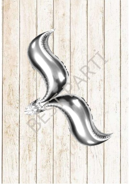 Deniz Konsept Kuyruk Folyo Balon Gümüş