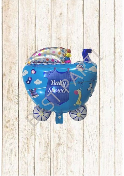 Bebek Puset Folyo Balon Mavi