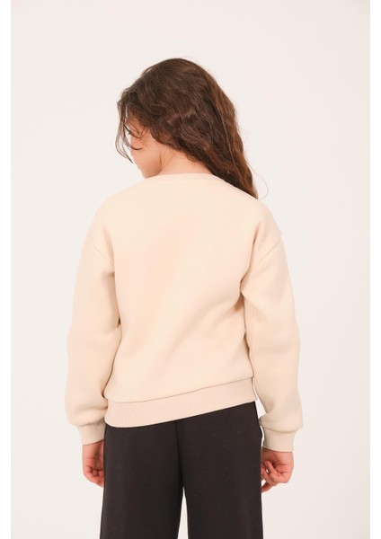 Genç Kız Nakış Detaylı Sweatshirt - Ekru fiyatları