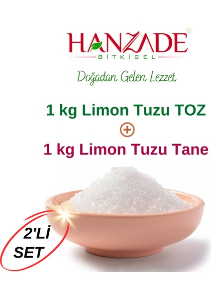 Limon Tuzu Tane 1 kg + Limon Tuzu Toz 1 kg Set