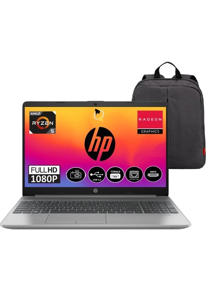 255 G9 Amd Ryzen 5 5625U 16 GB 1tb SSD Freedos 15.6" Fhd RJ45 Taşınabilir Bilgisayar 9M3G7AT+SNERTECH Çanta