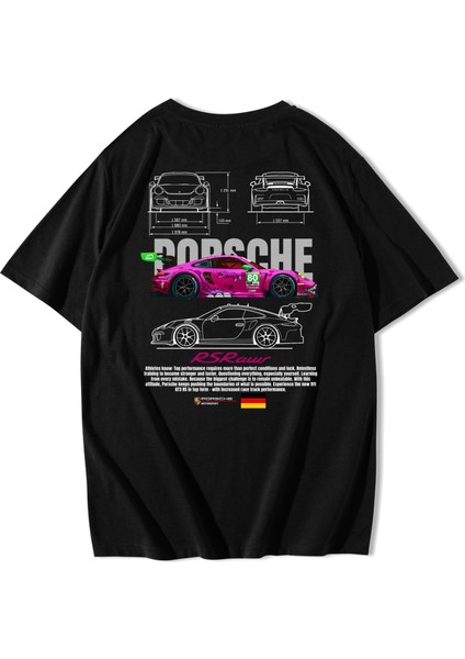 Unisex Oversize Porsche Rs Raw Pink T-Shirt