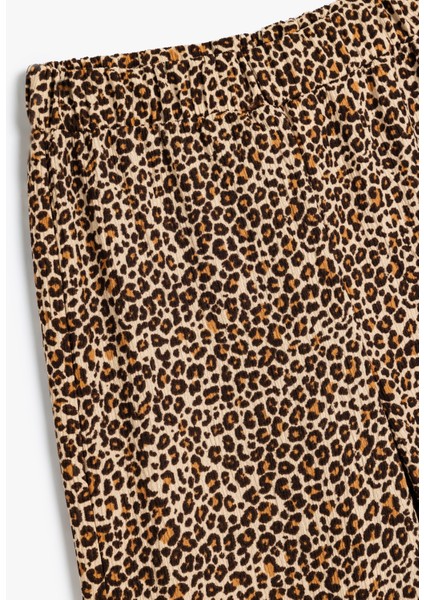 Pantolon Leopar Desenli Beli Lastikli modelleri
