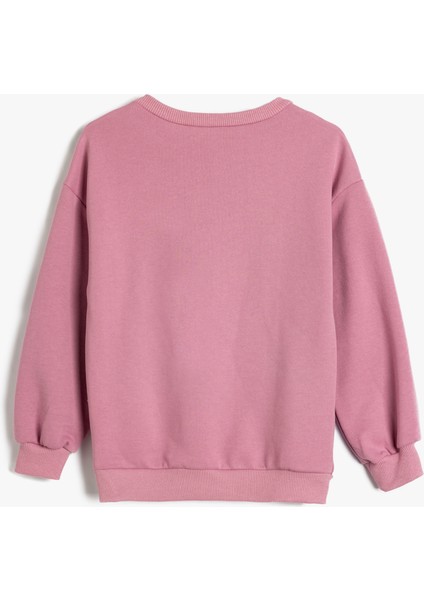 Sweatshirt Kelebek Baskılı Uzun Kollu Bisiklet Yaka fiyatları