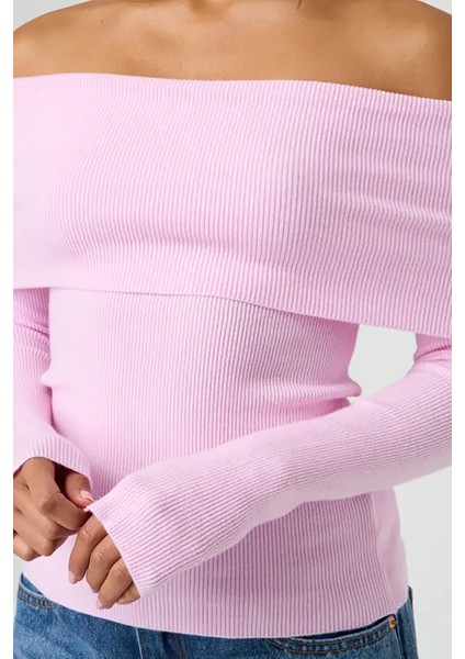 Pembe Madonna Yaka Uzun Kollu Triko Kazak MG2184 modelleri