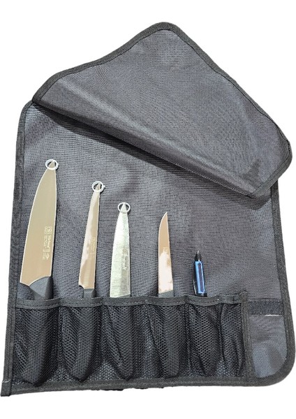 5 Parça Rulo Çantalı Gastronomi Bıçak Seti