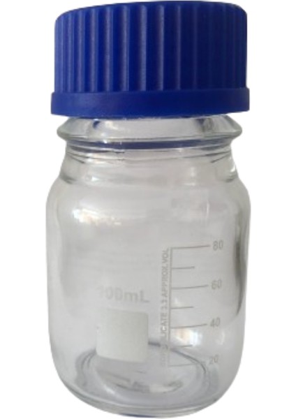Simax Cam Otoklav Şişe 100 ml (Vida Kapaklı Boş Laboratuvar Şişesi)
