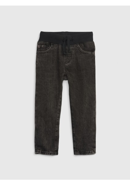 Erkek Bebek Siyah Pull-On Slim Jean Pantolon