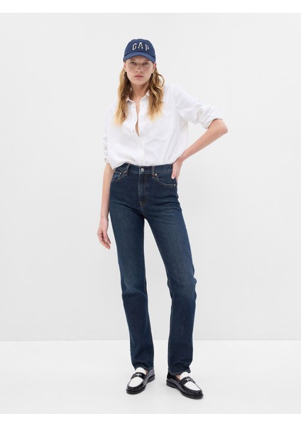 Kadın Lacivert High Rise '90S Straight Jean Pantolon