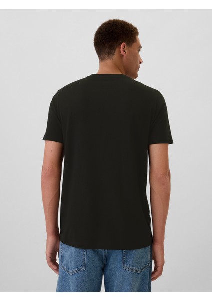 Erkek Siyah Everyday Soft Gap Logo T-Shirt