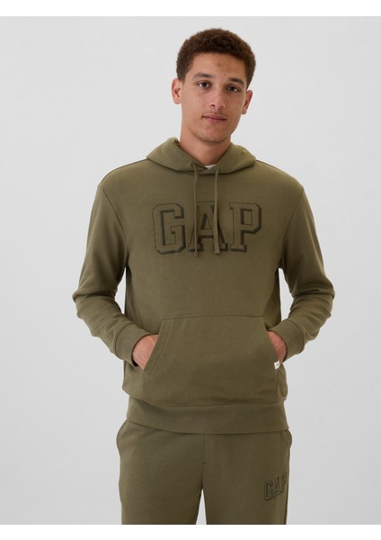 Erkek Haki Gap Logo Fransız Havlu Kumaş Sweatshirt