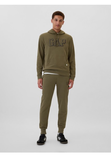 Erkek Haki Gap Logo Fransız Havlu Kumaş Sweatshirt fırsatları
