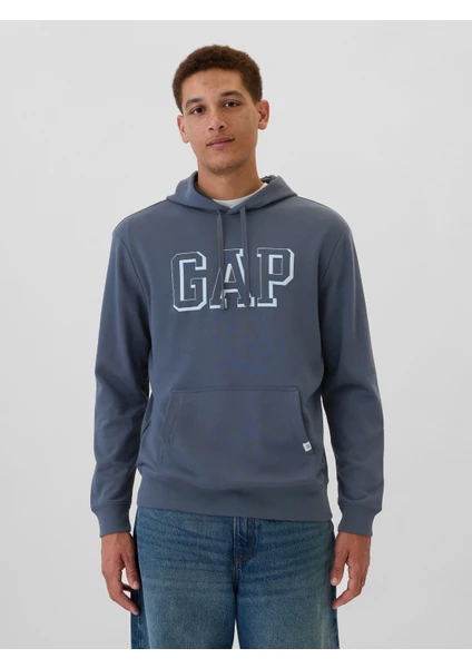 Erkek Koyu Mavi Gap Logo Fransız Havlu Kumaş Sweatshirt