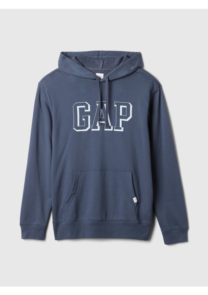 Erkek Koyu Mavi Gap Logo Fransız Havlu Kumaş Sweatshirt