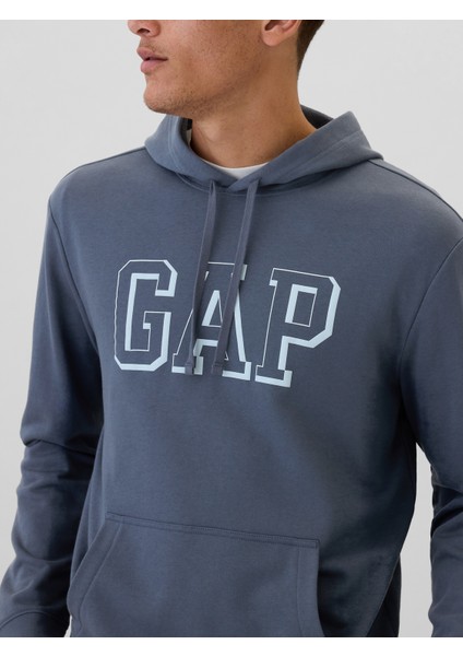 Erkek Koyu Mavi Gap Logo Fransız Havlu Kumaş Sweatshirt