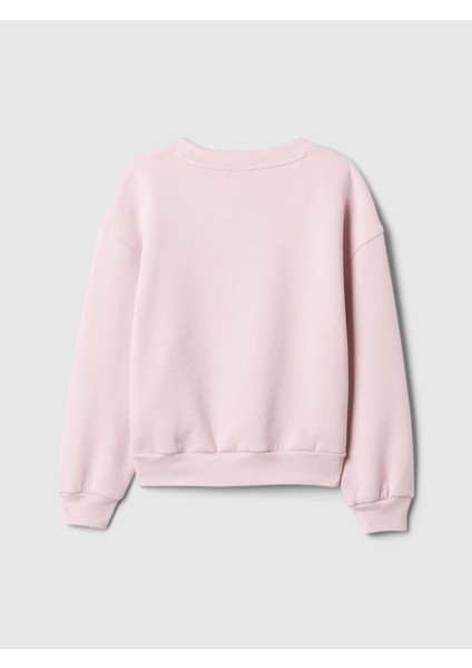 Kız Çocuk Pembe Gap Logo Oversize Fleece Sweatshirt