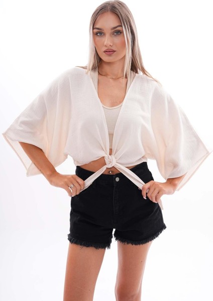Kadın Önden Bağlamalı Müslin Bolero 240632 - modelleri