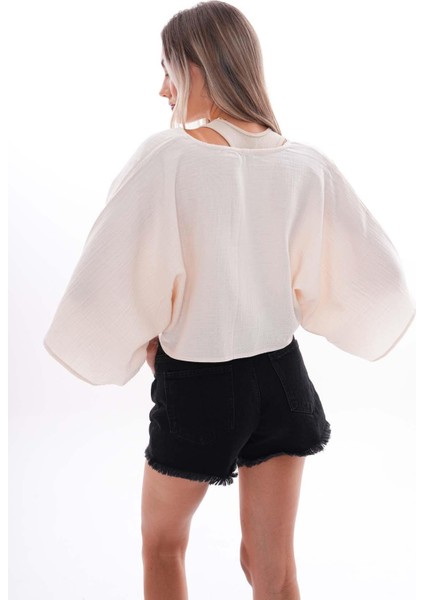 Kadın Önden Bağlamalı Müslin Bolero 240632 - fırsatları