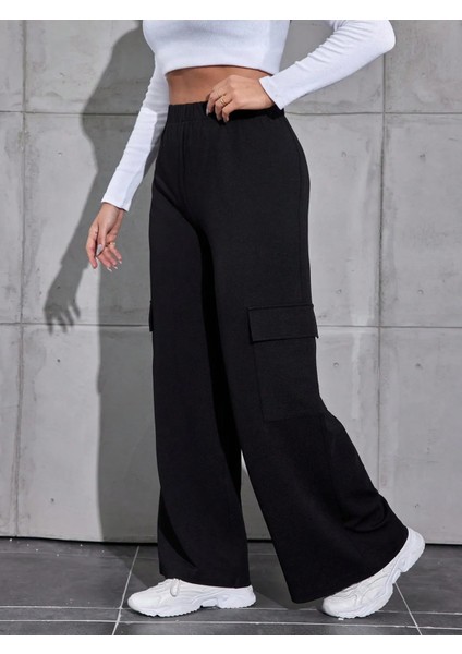 Kadın Büyük Beden Kargo Cep Beli Lastikli Esnek Krep Pantolon fiyatları