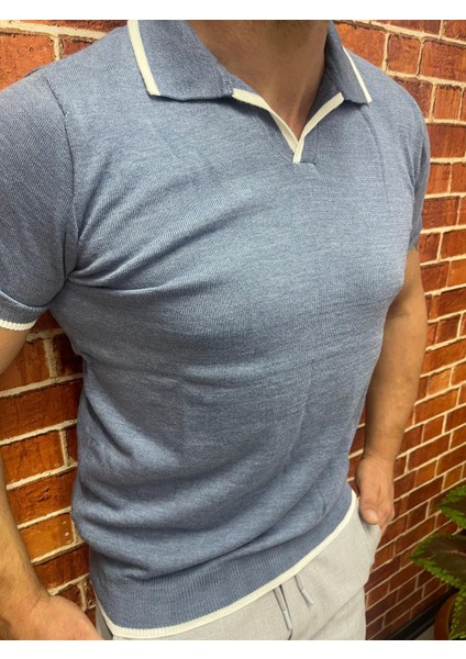 Mavi Polo Yaka Trikot-Shirt fiyatları