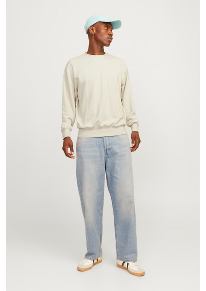 Jjecharge Sweat Crew Neck Bej Erkek Sweatshirt modelleri