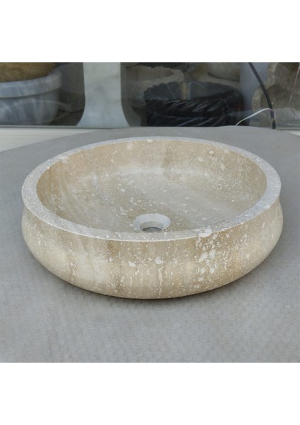 Traverten İçe Eğimli Lavabo