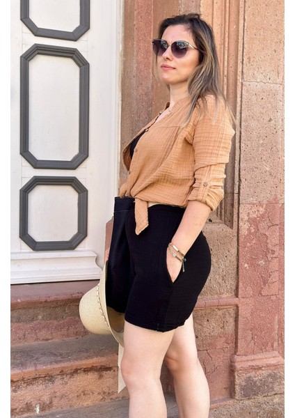 Müslin Kiremit Kadın Tunik Gömlek fiyatları