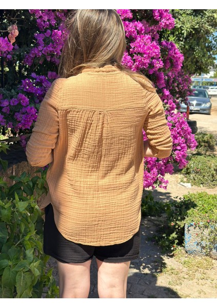 Müslin Kiremit Kadın Tunik Gömlek indirimleri