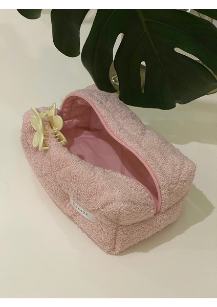 Pudra Havlu Kumaş Kozmetik Makyaj Çantası - Büyük Boy Ölçüler 20 x 10 x 10 fırsatları