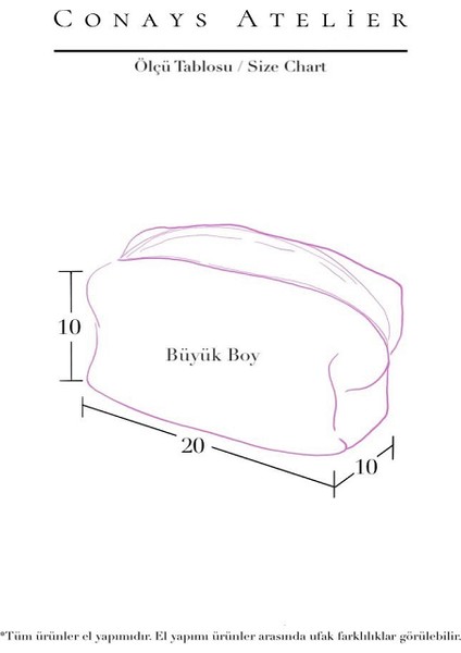 Pudra Havlu Kumaş Kozmetik Makyaj Çantası - Büyük Boy Ölçüler 20 x 10 x 10 indirimleri