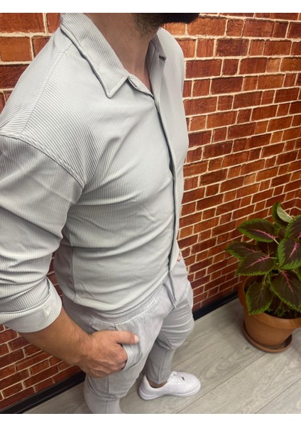 Gri Fitilli Gömlek fırsatları