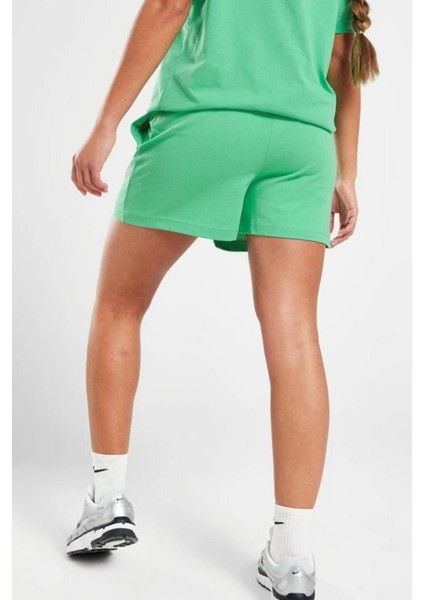 Sportswear Jersey High Waist Yüksek Bel Pamuklu Standart Kesim Kadın Şort Yeşil indirimleri