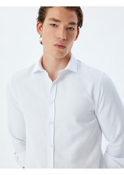 Slim Fit Gömlek Uzun Kollu Pamuk Karışımlı fiyatları