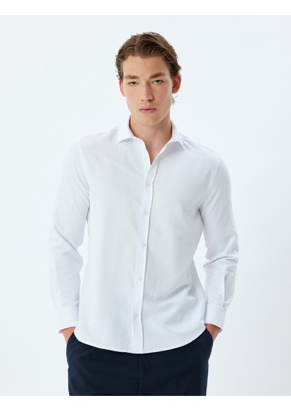 Slim Fit Gömlek Uzun Kollu Pamuk Karışımlı modelleri