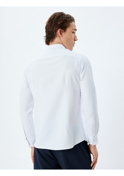 Slim Fit Gömlek Uzun Kollu Pamuk Karışımlı fırsatları