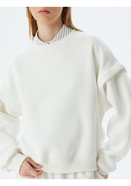 Basic Oversize Sweatshirt Uzun Kollu Bisiklet Yaka Dikiş Detaylı indirimleri