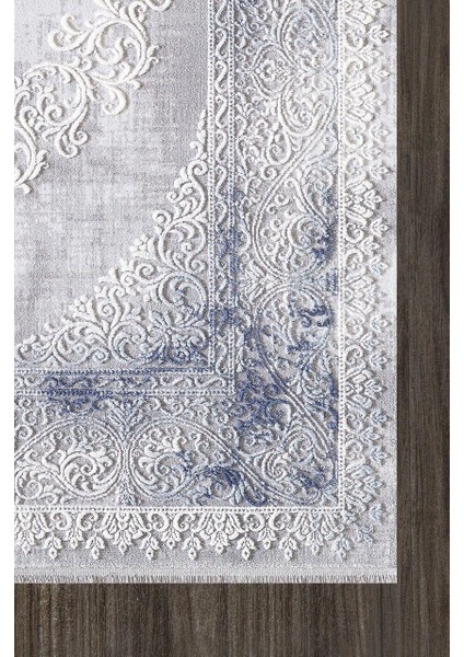 05860A Gri Mavi Göbekli Klasik Desen Halı fiyatları