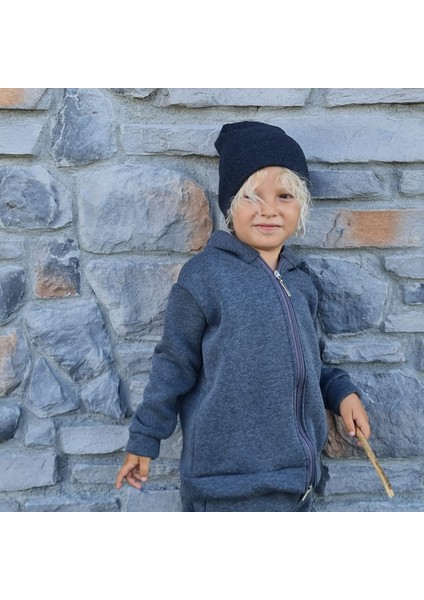 Bebek/çocuk Unisex Kapüşonlu Fermuarlı Hırka 1-14 Yaş