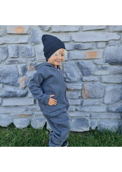 Bebek/çocuk Unisex Kapüşonlu Fermuarlı Hırka 1-14 Yaş