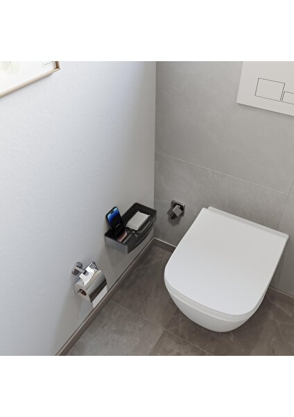 Aqua Bagno Smart Tekli Süngerlik 24 x 12,5 Cm. , Parlak Krom