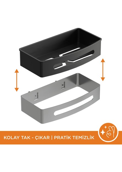 Aqua Bagno Smart Tekli Süngerlik 24 x 12,5 Cm. , Parlak Krom