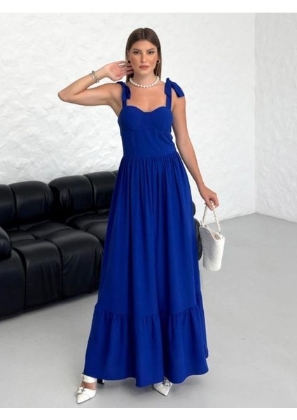 Bağlama Askı Detaylı Kloş Kesim Prenses Model Siyah Kadın Elbise 005 modelleri