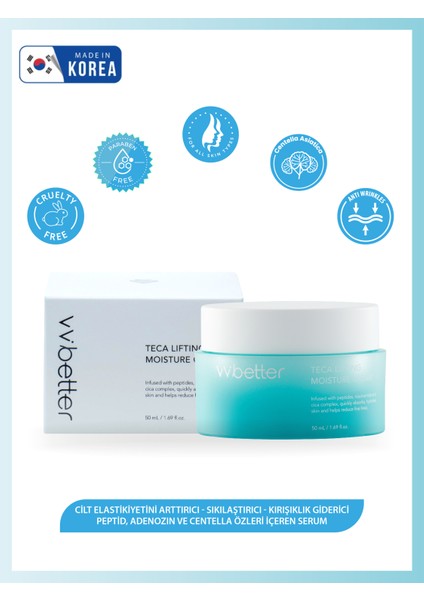 VV BETTER Teca Lifting Moisture Cream Ton Eşitleyici Cilt Koruyucu Besleyici Krem Kore