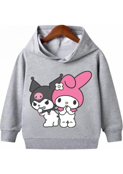 Punıx Kids Çılgın Kuromiler Baskılı Özel Üretim Kapüşonlu Kışlık Kız Çocuk Sweatshirt